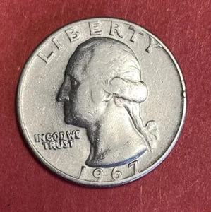 M5 – Münze QUARTER 1/4 DOLLAR 1967 UNITED STATES OF AMERICA - Bild 1 von 2