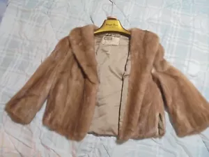 BEAUTIFUL VINTAGE MINK JACKET - BROWN SOFT & NICE - SMALL - Picture 1 of 21