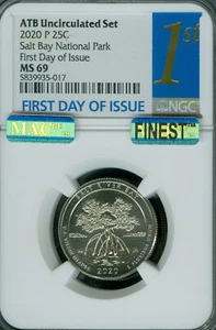 2020 P SALT BAY QUARTER NGC MS69 FDI MAC FINEST GRADED MAC SPOTLESS POP 11 . - Picture 1 of 2