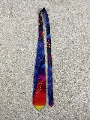 Corbata de cuello en punta Moda para hombre talla única seda abstracta degradada floral multicolor Foto 1 de 4