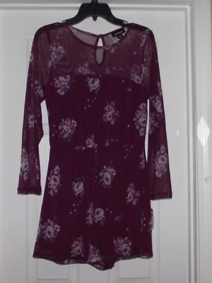 New Joe Boxer purple pink floral mesh romper 1pc shorts top outfit Medium$19.99 - Image 1 of 3