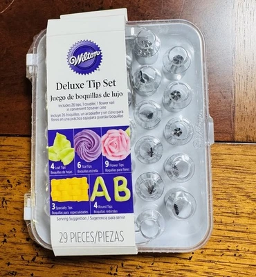Juego de puntas decorativas Wilton Deluxe, 29 piezas, acero inoxidable y plástico Foto 1 de 2