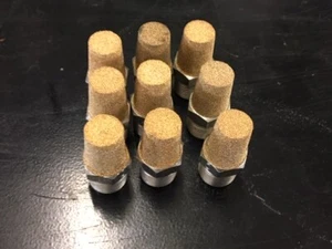 Sintered Bronze Mufflers 3/8"  NPT Male, 9 Pcs, Nickel Plated - Picture 1 of 4
