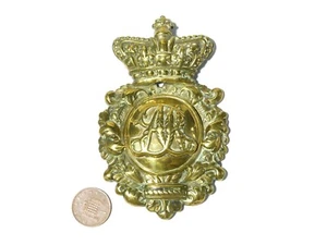 ARMY PAY CORPS Victorian Royal Cipher + Initials & Crown Horse Brass  #HB106 - Picture 1 of 5