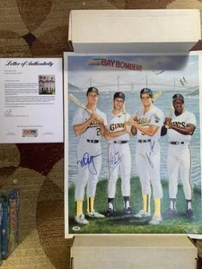 Mark McGwire Jose Canseco Will Clark Poster AUTO SIGNED Autograph PSA/DNA Lewis - Picture 1 of 6