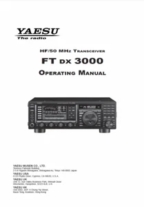Najwyższa jakość ~ Yaesu FTDX 3000 Instrukcja obsługi - Zdjęcie 1 z 1