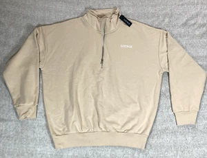 Lounge Underwear Essential Oversized Quarter‑Zip Sweater Medium UK 10‑12 – Sand - Picture 1 of 11