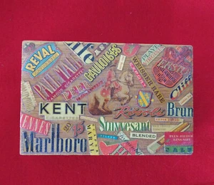 Trinket /Jewelry / Coin Box Hand Crafted Wood With Real Labels 5-1/2" X 3-1/2" - Picture 1 of 14