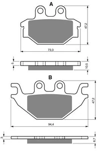 Brake Disc Pads Front L/H Goldfren for 2009 Adly Crossroad Sentinal Quad 300 - Picture 1 of 2