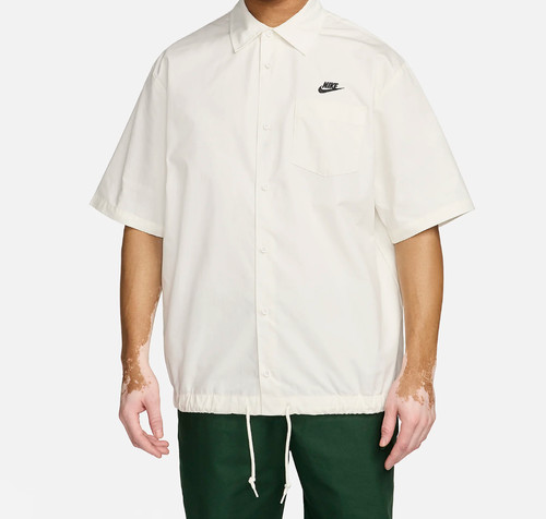 Nike Club Oxford camicia manica corta con bottoni bianca vestibilità ampia FN3902 133 uomo M