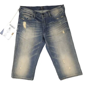 PRPS Men's Distressed Denim 17" Slim Fit Blue Jean Shorts Size 32 (NWT) - Picture 1 of 14