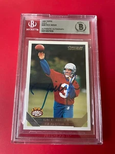Tarjeta de novato dorada Rick Mirer Notre Dame NFL 1993 Topps firmada automática Beckett BAS - Imagen 1 de 2