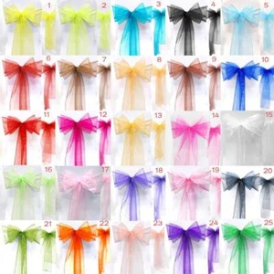 COPRI SEDIA FASCIA ORGANZA FIOCCHI PER FESTA DI MATRIMONIO - VASTA GAMMA DI COLORI! - Foto 1 di 168