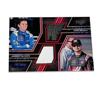 Danica Patrick Kurt Busch 2017 PANINI TORQUE PAIRING MATERIALS BLUE #05/99 card - Image 1 of 2
