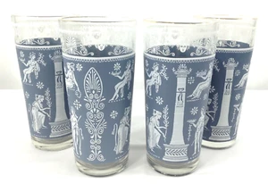 Wedgewood Hellenic Blue Greek Glass Wear - Tall Cups | Lot of 4 - Bild 1 von 9