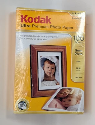 Kodak 4x6 inches Ultra Premium Photo Paper Semi Gloss 100 Sheets NEW Sealed Box - Image 1 of 4
