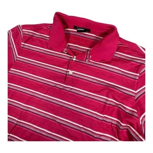 Nike Tiger Woods camicia rosa a righe uomo XL golf manica corta polo - Foto 1 di 10