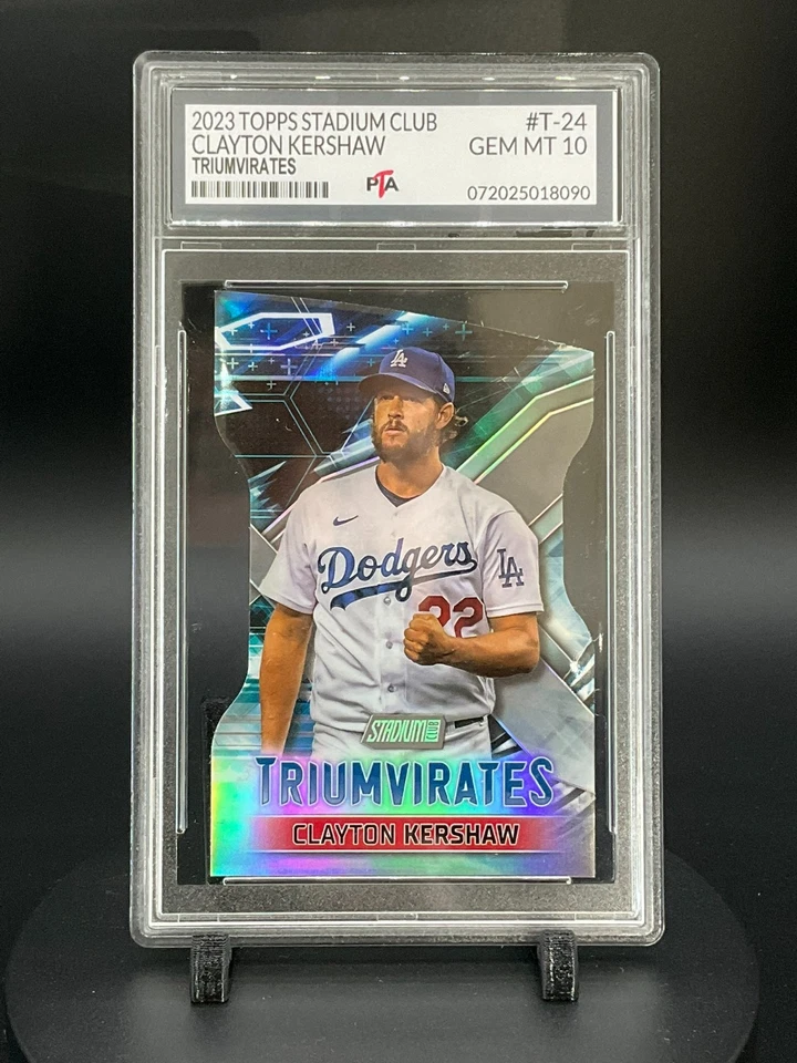 2023 Topps Stadium Club Clayton Kershaw Triumvirates Dodgers GEM MINT PTA 10🔥 - Image 1 of 2