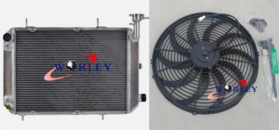 Radiador de alumínio + ventiladores para 1985-1989 Isuzu I-Mark/Chevy Spectrum/Geo Spectrum AT - Imagem 1 de 4