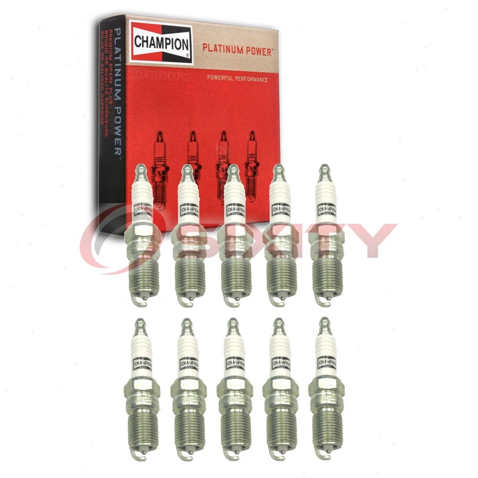 10 bujías Champion Platinum para Ford F-350 Super Duty 1999-2004 6,8 L hj Foto 1 de 4