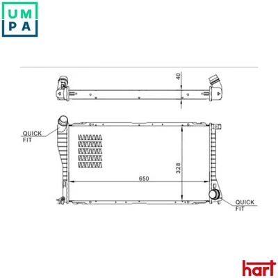 RADIATOR ENGINE COOLING 610 252 FOR BMW M47D20 2.0L 4cyl 5 E39 M57D25 2.5L 6cyl - Image 1 of 4