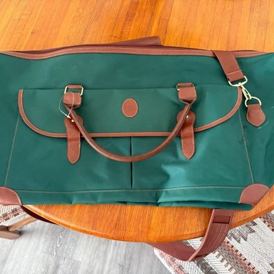 RALPH LAUREN Green and brown canvas shoulder bag - Image 1 of 3