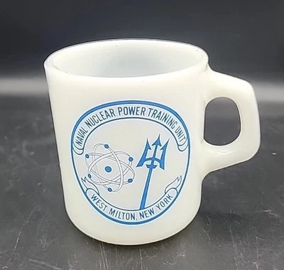 Taza Publicidad Galaxy VIDRIO DE LECHE De Colección Entrenamiento de Energía Nuclear Naval Nueva York MCM Foto 1 de 4
