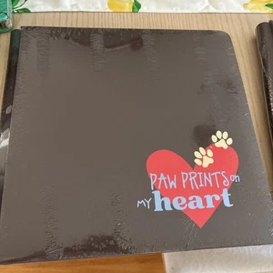 NWT Creative Memories 12x12 Paw Prints on My Heart Chocolate Brown Album Cover - Picture 1 of 3