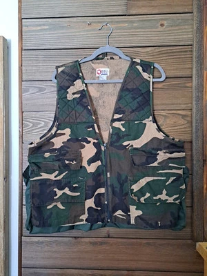 Sports Afield Vest Mens XL Woodland Camo Hunting Outdoors  Vintage - Image 1 of 4