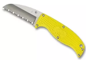 Spyderco Enuff Salt FRN Yellow 2.75" Sheepfoot Fixed Blade Pocket Knife FB31SYL - Picture 1 of 7
