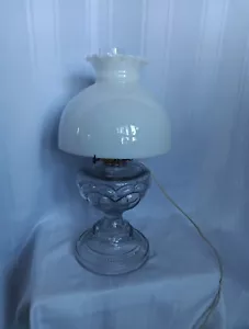 20 In Electrified Kerosene Lamp. White Globe On Clear Bottom - Picture 1 of 6