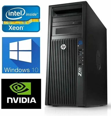 CHEAP HP Z420 Workstation Xeon E5-1650 v2 3.7GHz 64GB 500GB SSD 4TB Quadro K4000 - Image 1 of 4
