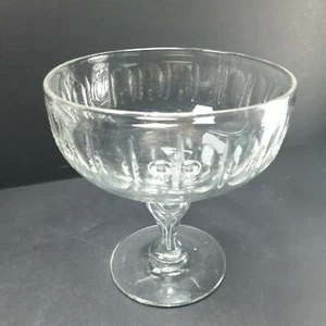 Antique Victorian Sweetmeat Dish Hand Blown Cut Glass Trapped Bubble 5" - Picture 1 of 9