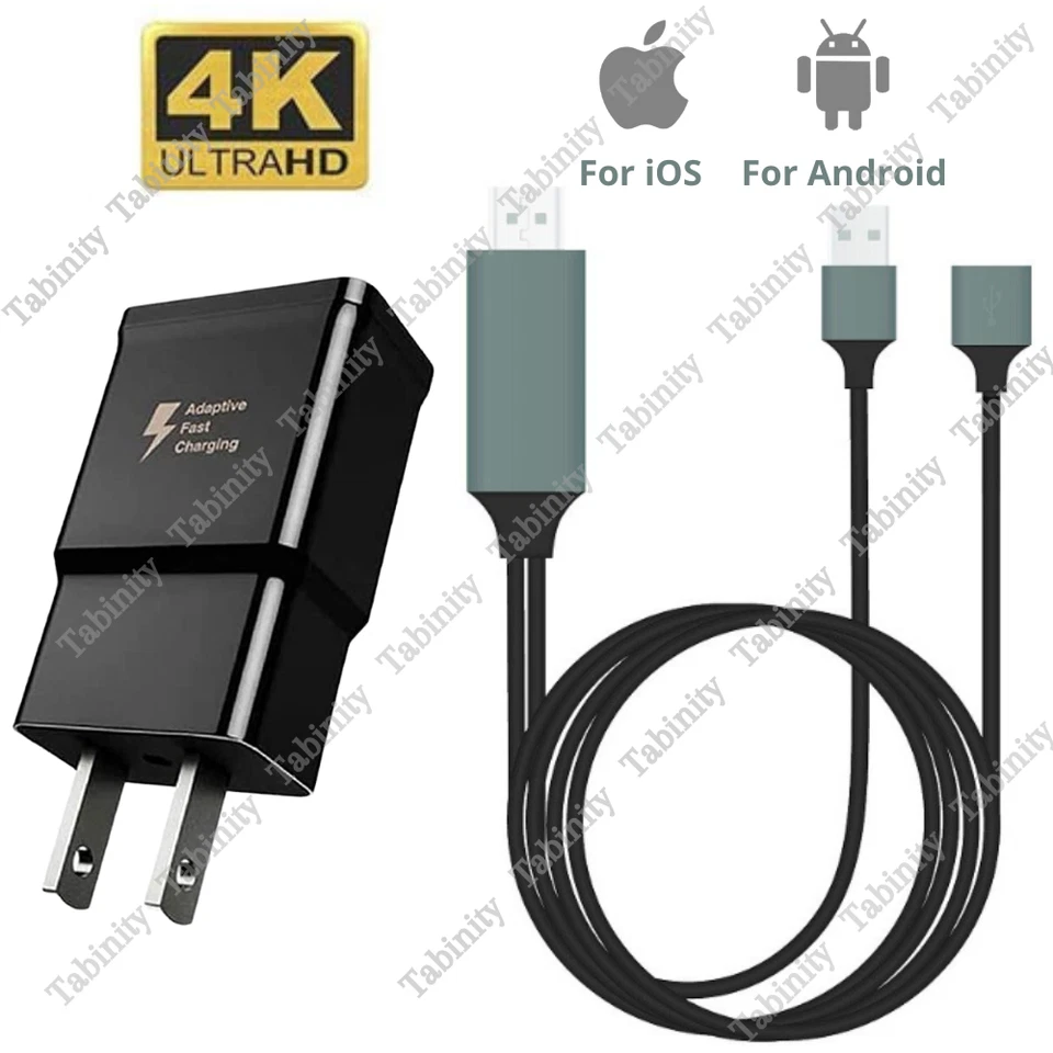 Adaptador 1080P HDMI Cable Espejo Teléfono a TV HDTV AV para iPhone iPad Android Foto 1 de 4