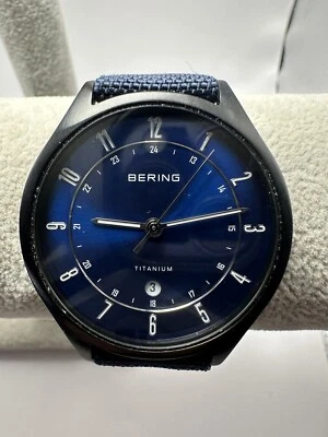 Bering 11739-827 титана новый аккумулятор мужские часы 39 мм 8» синий циферблат группы B50 - Изображение 1 из 4