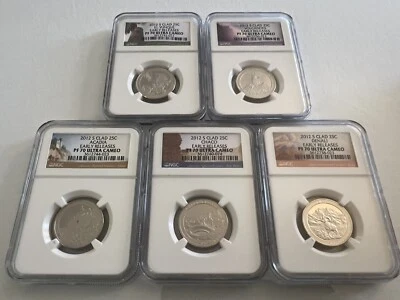 2012-S CLAD NATIONAL PARK QUARTER SET EARLY RELEASE NGC PF70 ULTRA CAMEO TOP POP - Image 1 of 4