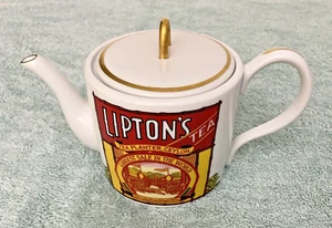 Vintage FM Lipton’s Tea Ceramic Teapot 1988 Great Tea Merchants Ceylon Tea Art - Picture 1 of 18