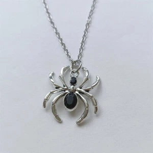 Black Crystal Spider Shaped Necklace Pendant Gifts For Halloween Days - Picture 1 of 2