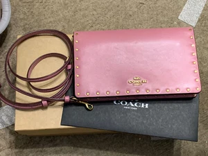 Neu Coach Border Niet Hayden Tasche Rose & Messing - Bild 1 von 6