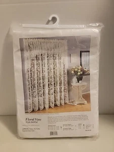Lorraine Home Fashions Floral Vine Lace Panel And Valance Set In White 60x72 - Picture 1 of 6