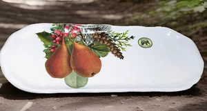 Michel Design Works Melamine Tray Christmas Pears in Tree Pine Cones New - Picture 1 of 3