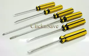 6 Piece Phillips & Slotted SCREWDRIVER SET Free Storage Rack Tools Building DIY - Picture 1 of 1