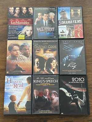 Lot of 9 Drama DVDs-Shawshank Redemption, Kings Speech, Ray, Les Miserables... Foto 1 de 4