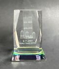 World Trade Center Twin Towers Glass Paperweight New York City Laser 3D Etched