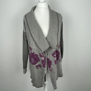 Elisa Cavaletti Waterfall Cardigan Fits UK 12/14 Grey Purple Daniela Dallavalle - Picture 1 of 14