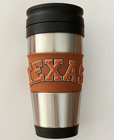 NCAA Texas Longhorns Stainless Steel Travel Coffee Mug Cup Tumbler 16 oz Cover