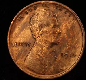 1914 Wood Grain - Lincoln Wheat Cent - Scarce High Grade Lustrous - Picture 1 of 2
