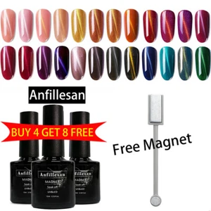 10ml Anfillesan 3D Cat Eye UV Gel Magnetic Soak Off Nail Polish With Free Magnet - Picture 1 of 39