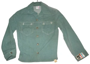 Vintage Billy the Kid vintage boys green denim jacket size 10 with original tags - Picture 1 of 5