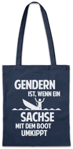 Gendern Sachse Hipster Bag Stofftasche Stoffbeutel DDR Mauer Ostalgie - Picture 1 of 1